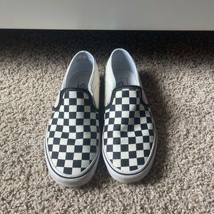 Checkered Van slip on shoes! So easy to throw on with your outfit